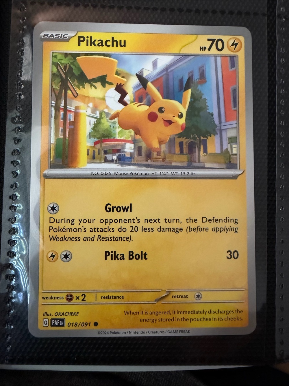 Pokemon Pikachu Card - Paldean Fates Yellow, Black